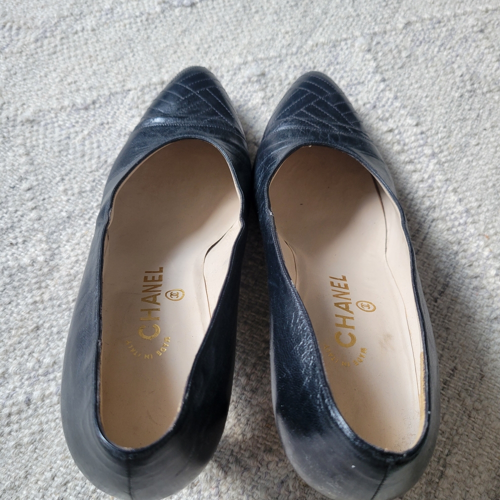 Chanel Black Leather Heels - Picture 5 of 5